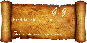 Grotte Geraszim névjegykártya